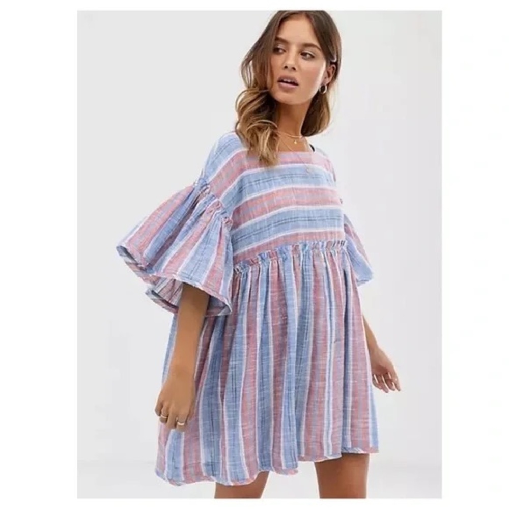 NWT Free People Summer Nights Striped Mini Dress | Size L